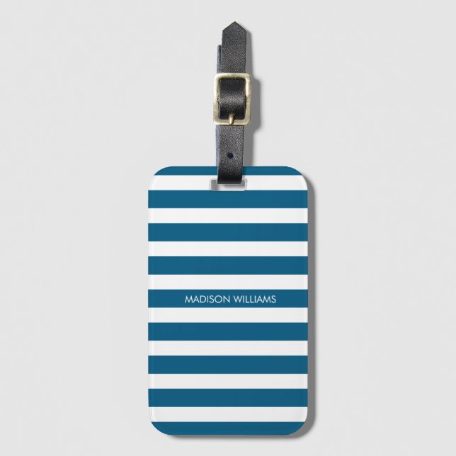 Colour Stripe Personalised Name Luggage Tag (Front Vertical)