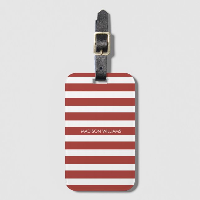 Colour Stripe Personalised Name Luggage Tag (Front Vertical)
