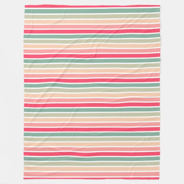 Colour Stripes 01 - Horizontal Fleece Blanket (Front)