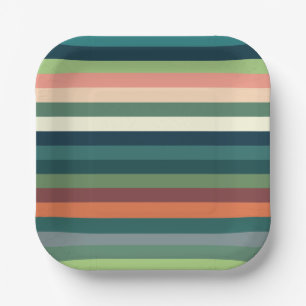 Colour Stripes Party Paper Plate