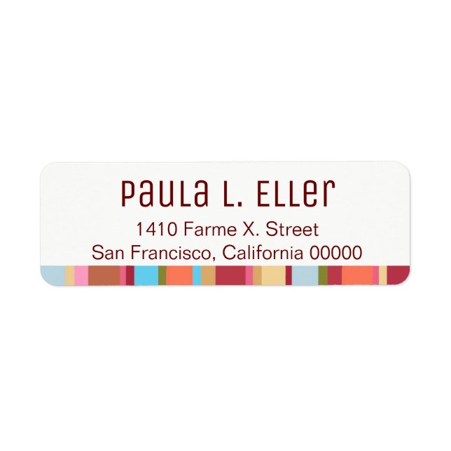 colour stripes return address label (Front)