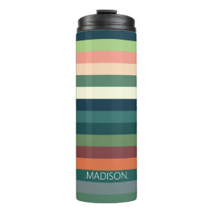 Colour Stripes Travel - Add Your Name Thermal Tumbler