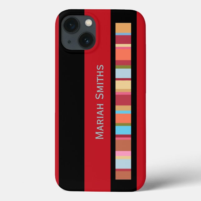 colour-stripes with custom-name Case-Mate iPhone case (Back)