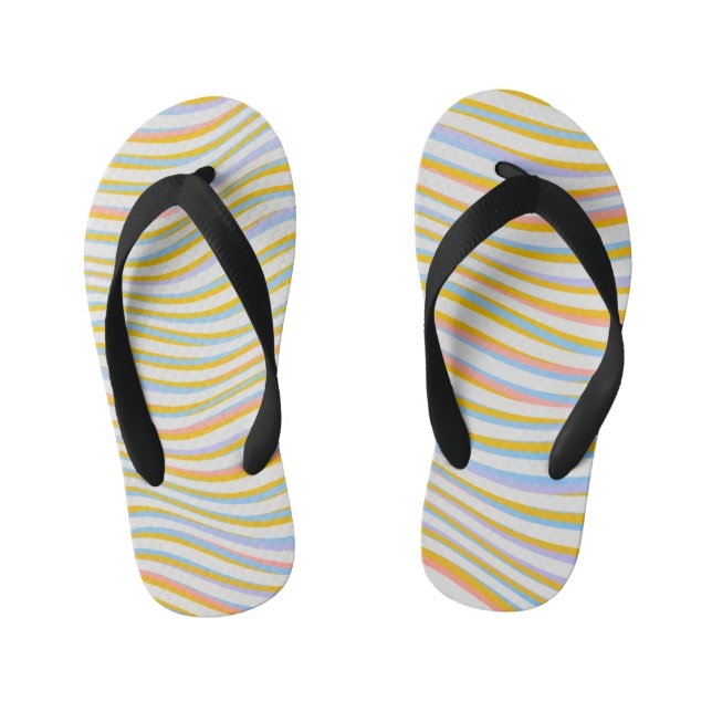 Colour Stripped Flip Flops for Kids (Footbed)