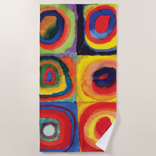 Colour Study by Wassily Kandinsky Beach Towel (Front)