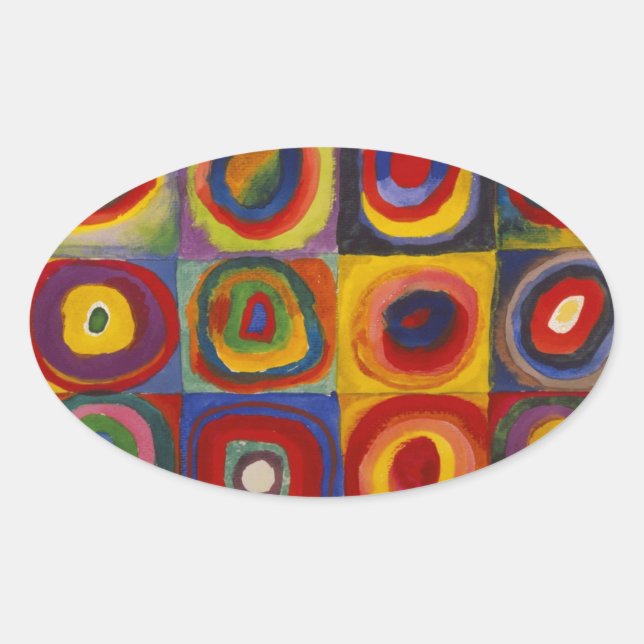 Colour Study of Squares Circles by Kandinsky Oval Sticker (Front)