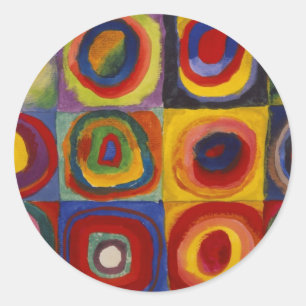 Colour Study of Squares Circles Classic Round Sticker