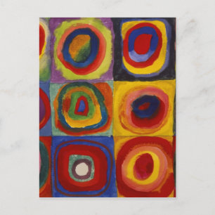 Colour Study of Squares Circles Postcard