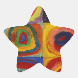 Colour Study of Squares Circles Star Sticker