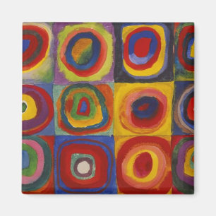 Colour Study: Squares with Concentric Circles Magnet