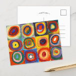 Colour Study | Wassily Kandinsky Postcard<br><div class="desc">Fine art painting titled Colour Study,  Squares with Concentric Circles (1913) by Russian artist Wassily Kandinsky. Original artwork is a colourful abstract study made with watercolor,  gouache and crayon on paper. 

Use the design tools to add custom text or personalise the image.</div>