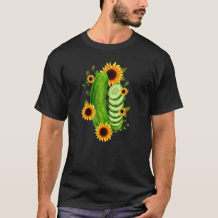 Colour Sunflower Festas Cucumber Pickle Watercolor T-Shirt