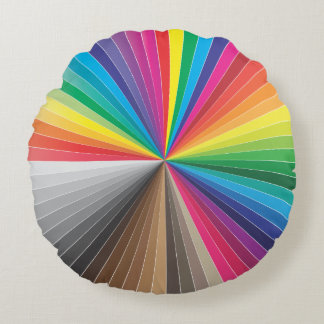 colour swatch round cushion