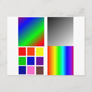 Colour swatches and pallete for calibration postcard