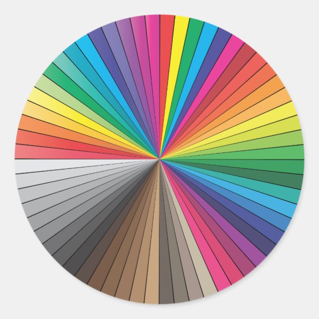 colour swatches circle classic round sticker (Front)