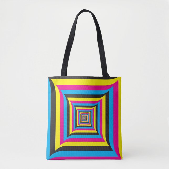 colour swatches diagonal distortion tote bag (Front)