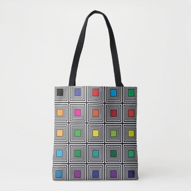 colour swatches diagonal tote bag (Front)