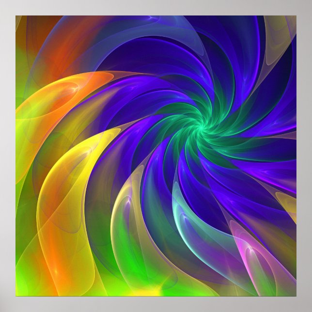 Colour swing, fractal abstract art poster (Front)