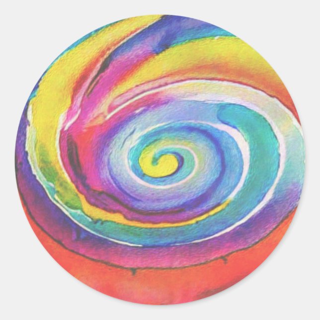 Colour Swirl Classic Round Sticker (Front)