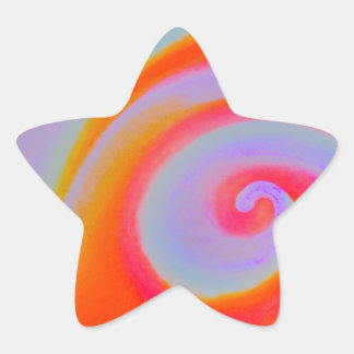 Colour Swirl Painting Star Sticker