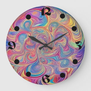 Colour Swirls Clock