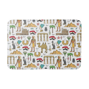 Colour Symbols of Egypt Pattern Bath Mat