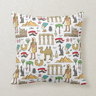 Colour Symbols of Egypt Pattern Cushion