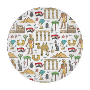 Colour Symbols of Egypt Pattern Cutting Board