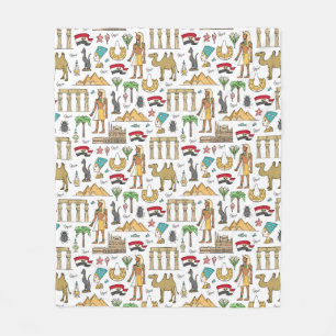 Colour Symbols of Egypt Pattern Fleece Blanket