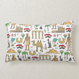 Colour Symbols of Egypt Pattern Lumbar Cushion