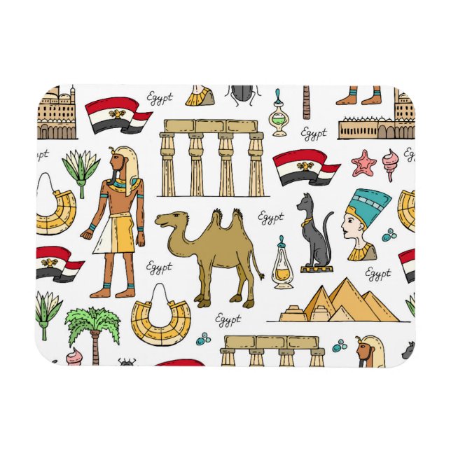 Colour Symbols of Egypt Pattern Magnet (Horizontal)