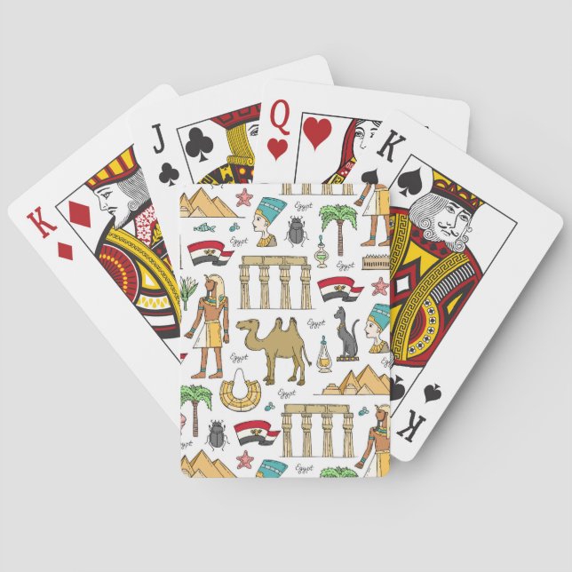 Colour Symbols of Egypt Pattern Playing Cards (Back)