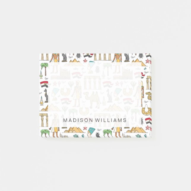 Colour Symbols of Egypt Pattern Post-it Notes (Front)