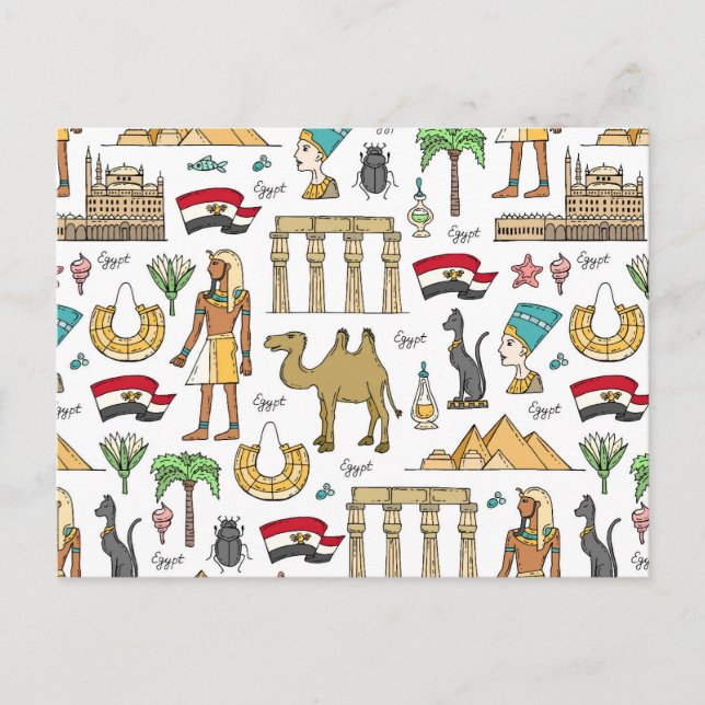 Colour Symbols of Egypt Pattern Postcard (Front)