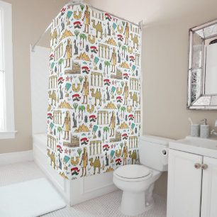 Colour Symbols of Egypt Pattern Shower Curtain