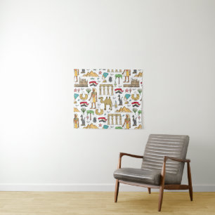 Colour Symbols of Egypt Pattern Tapestry