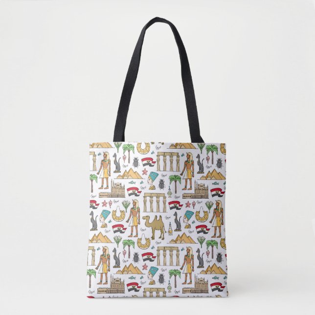 Colour Symbols of Egypt Pattern Tote Bag (Front)