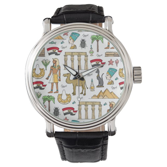 Colour Symbols of Egypt Pattern Watch (Front)