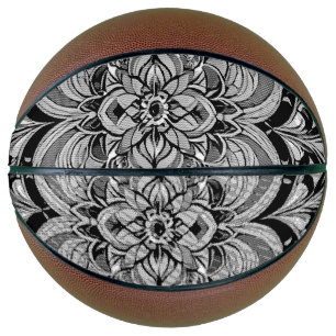 Colour Symphony Mandala – Bold Psychedelic Floral Basketball