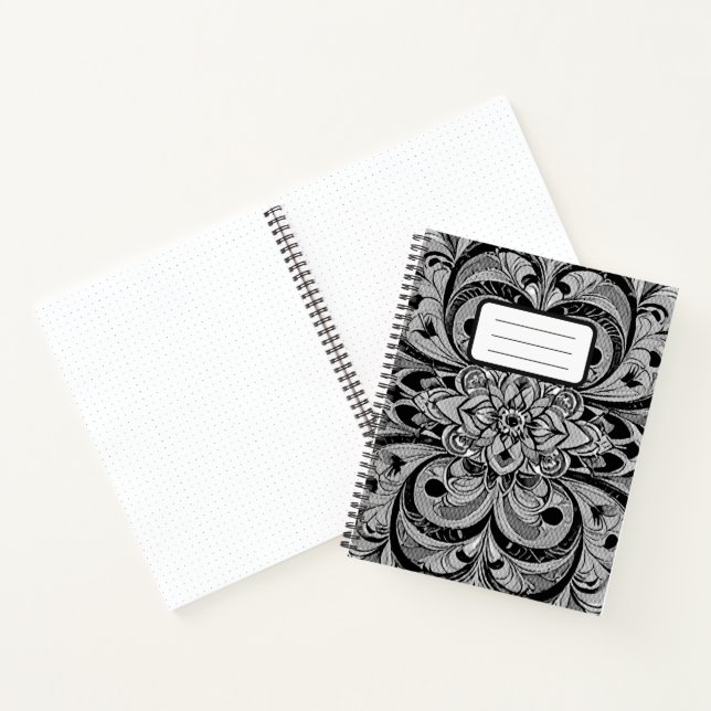 Colour Symphony Mandala – Bold Psychedelic Floral Notebook (Inside)