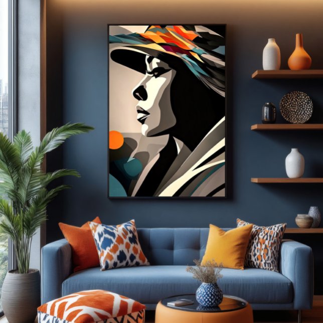 Colour Symphony on Abstract Face Canvas Print (Creator Uploaded)