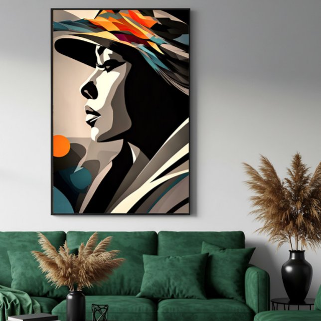 Colour Symphony on Abstract Face Poster (Creator Uploaded)
