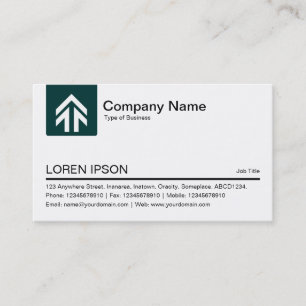 Colour Tab Arrow - Dark Moss Green Business Card