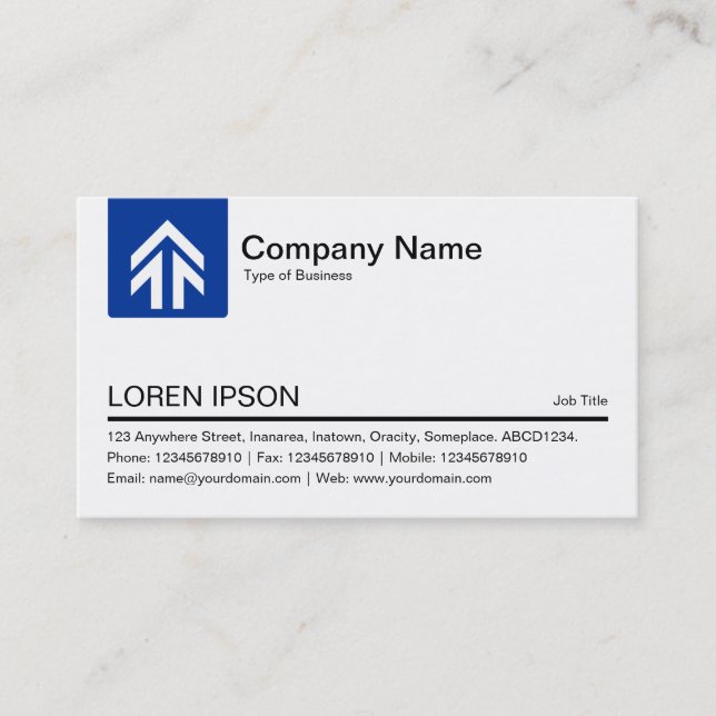 Colour Tab Arrow - Navy Blue Business Card (Front)