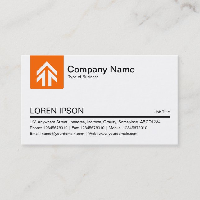 Colour Tab Arrow - Orange Business Card (Front)