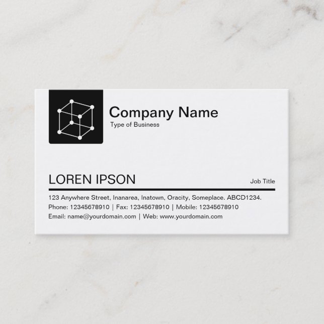 Colour Tab Cube - Black Business Card (Front)