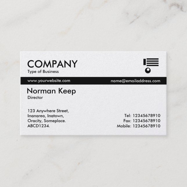 Colour Tex Banded - Black and White (Gold) Business Card (Front)