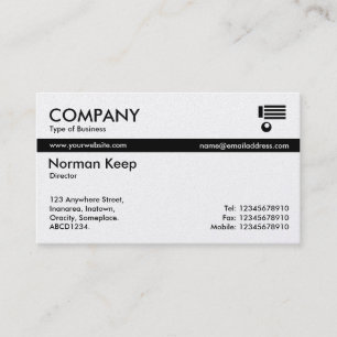 Colour Tex Banded - Black and White (Platinum) Business Card