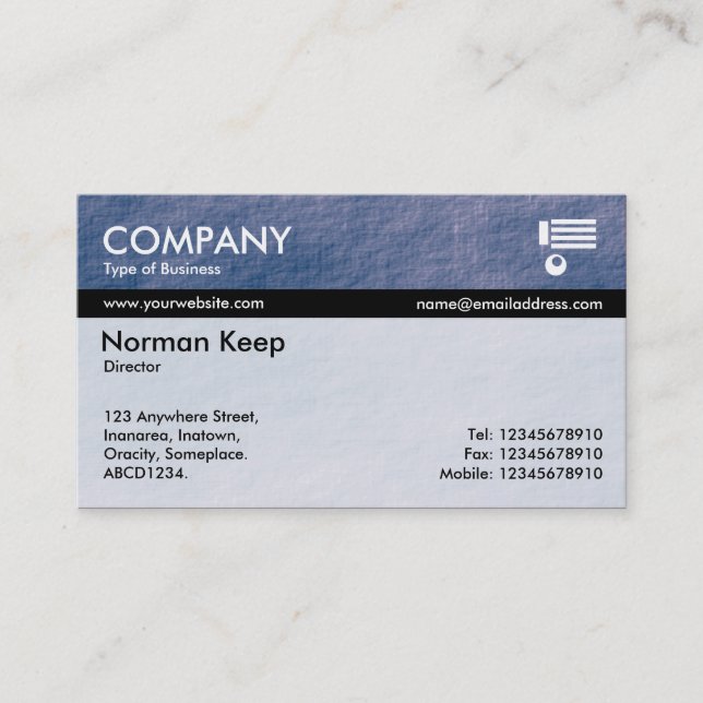 Colour Tex Banded - Blue Stone Business Card (Front)