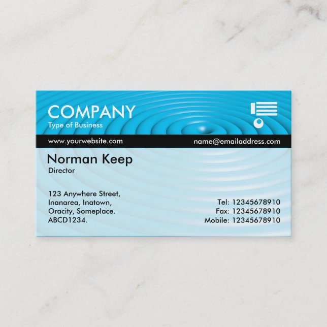 Colour Tex Banded - Concentric Rings - Blue Business Card (Front)
